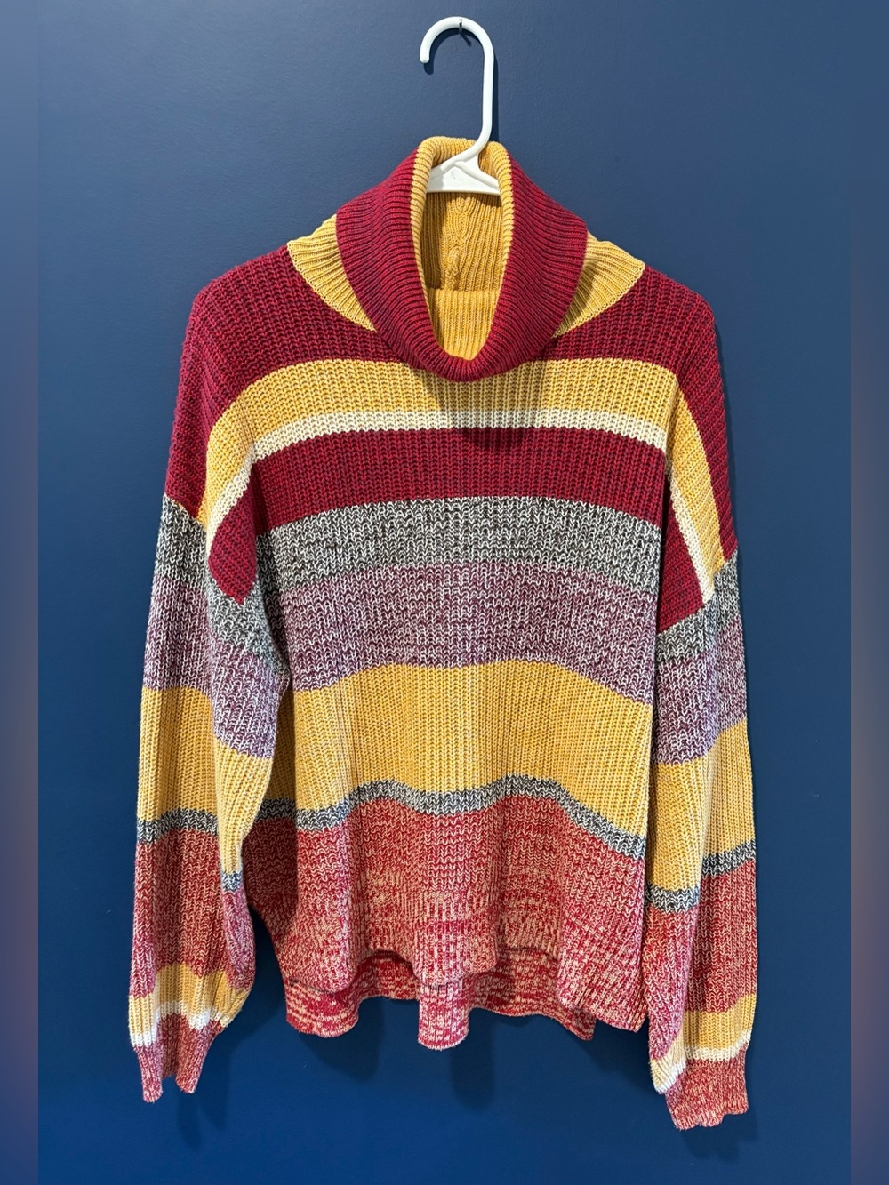 Urban Outfitters “Free Guy” Multicolor Striped Turtleneck Sweater - Large